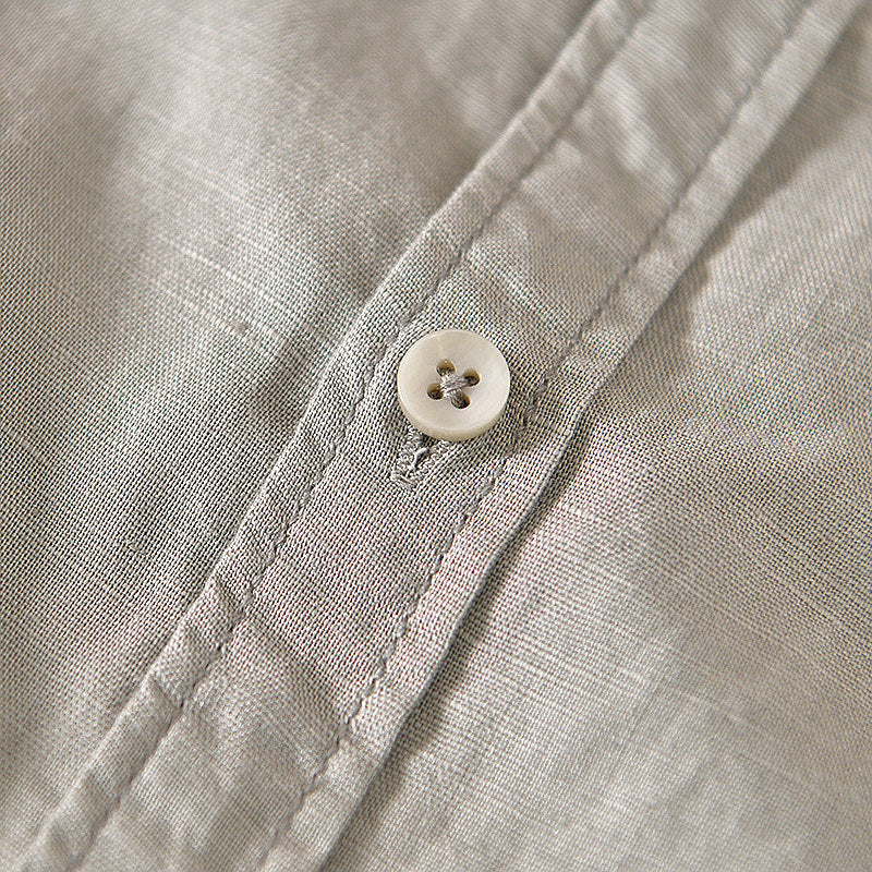Cotton Linen Retro Casual Short Sleeved Shirt
