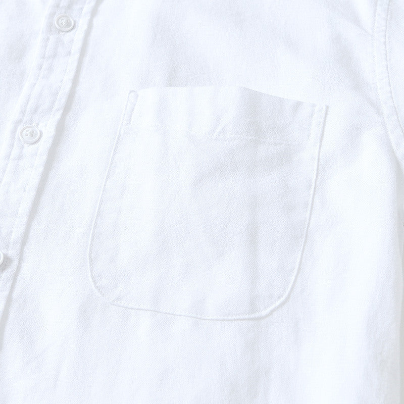 Cotton Linen Solid Color Casual Long Sleeved Shirt