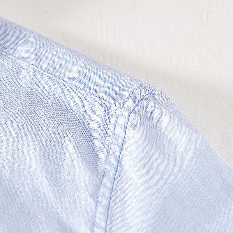 Cotton Linen Retro Casual Short Sleeved Shirt