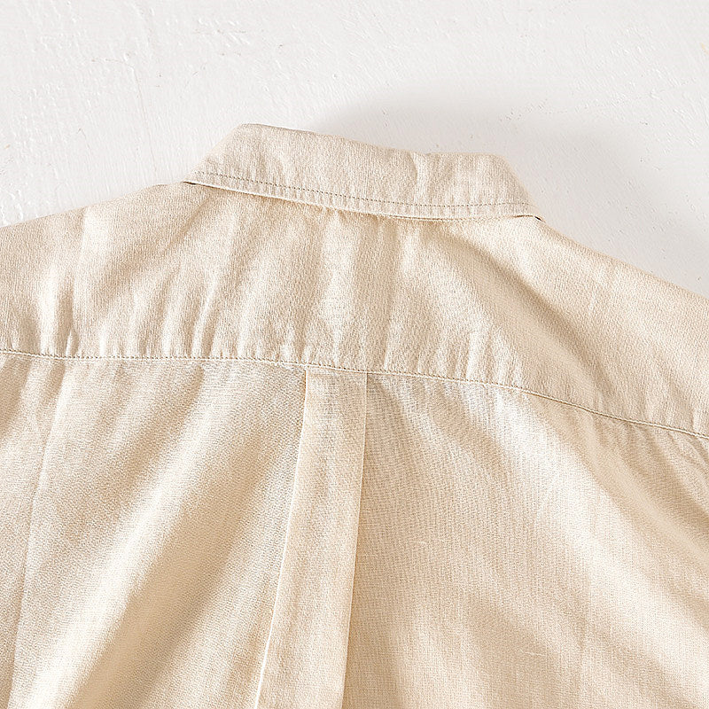 Cotton Linen Retro Casual Short Sleeved Shirt