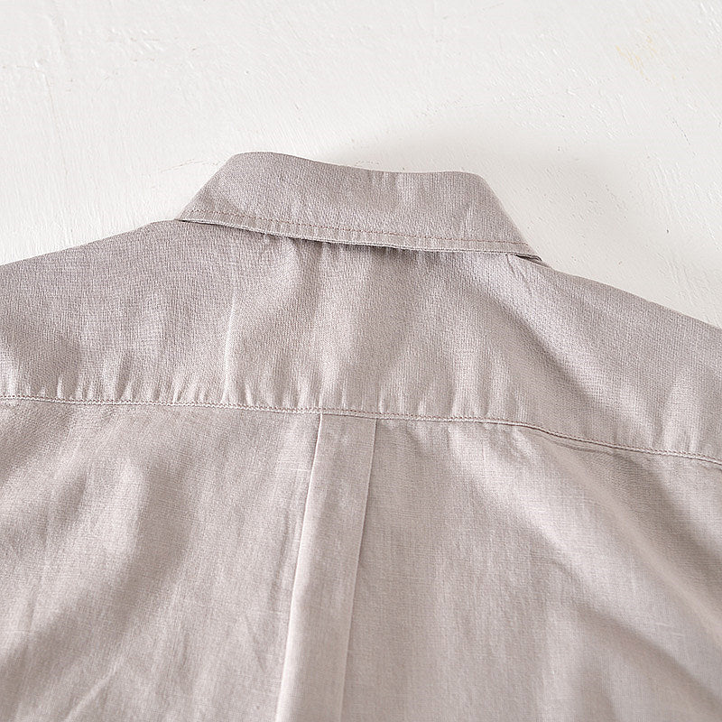Cotton Linen Retro Casual Short Sleeved Shirt