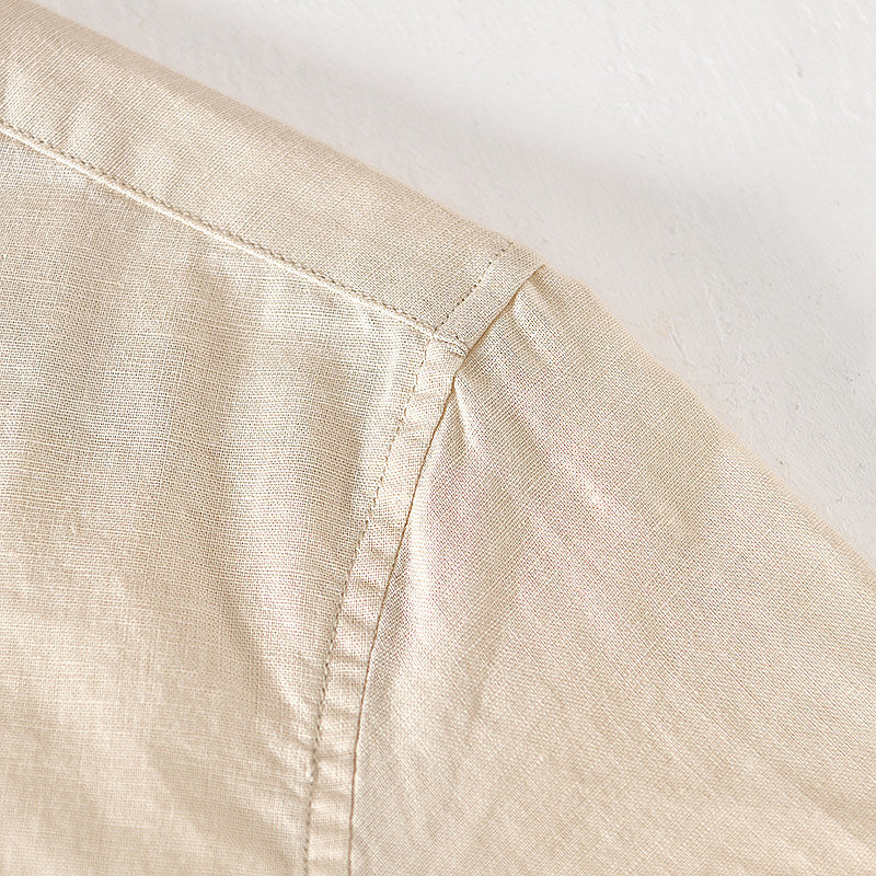 Cotton Linen Retro Casual Short Sleeved Shirt