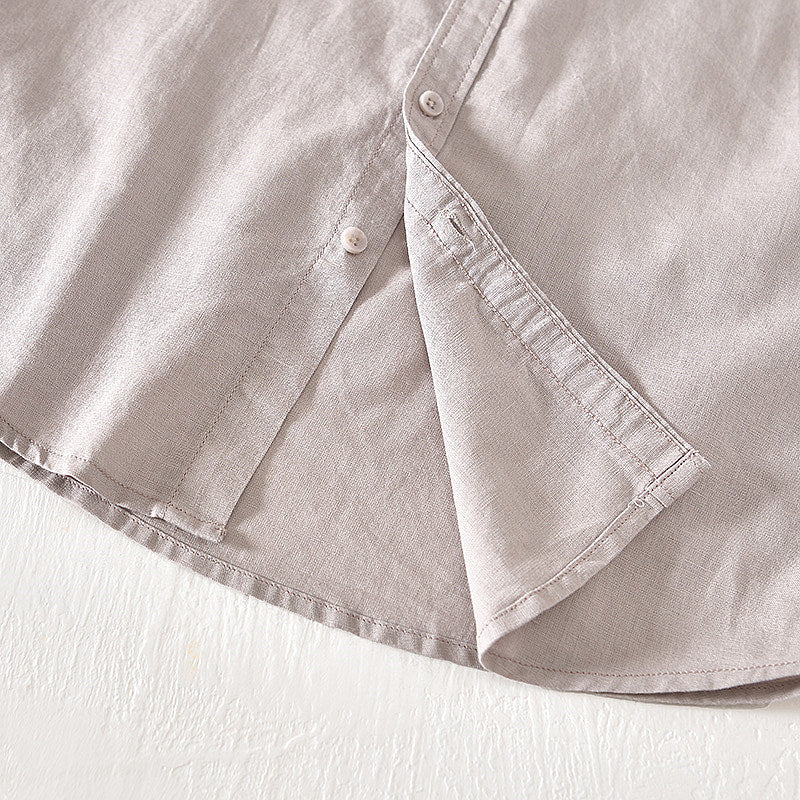 Cotton Linen Retro Casual Short Sleeved Shirt