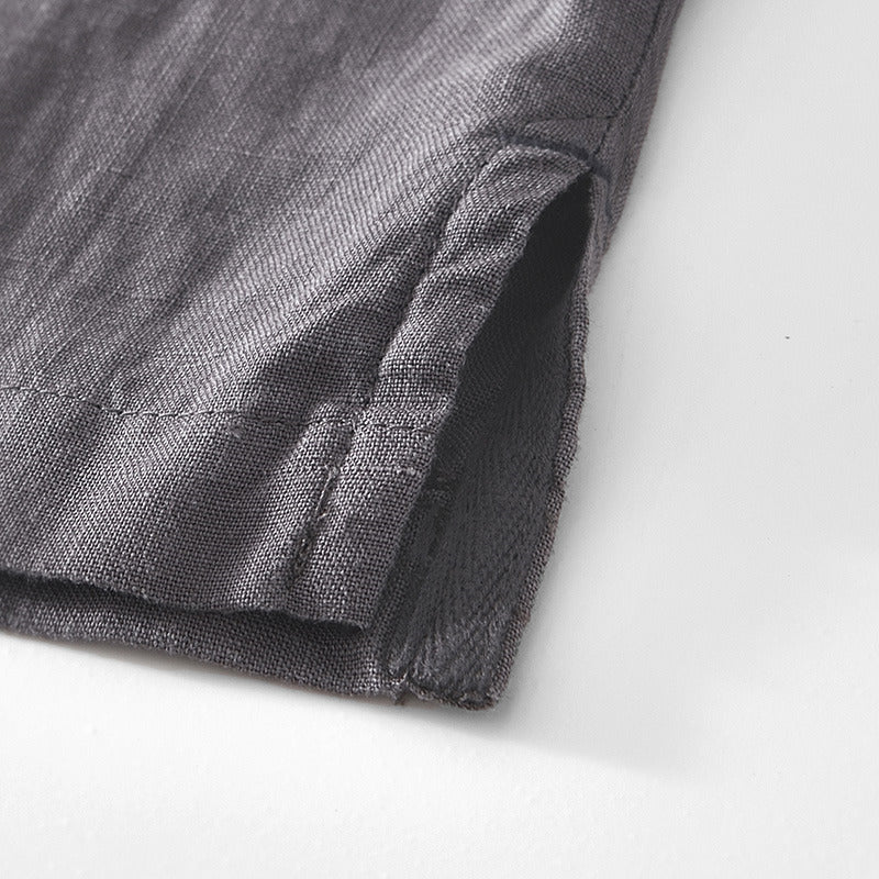 Basic Linen Casual Short Sleeve Shirt