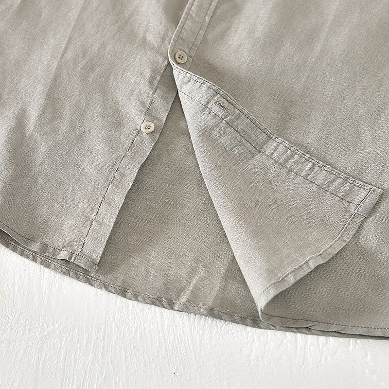 Cotton Linen Retro Casual Short Sleeved Shirt