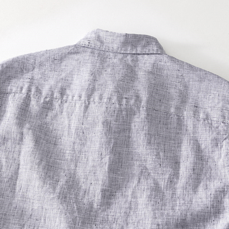 Pure Linen Cardigan Short Sleeve Shirt