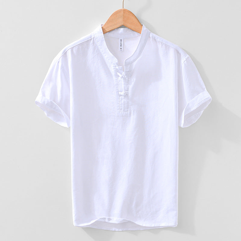 Chinese Style Linen Short Sleeve Shirt