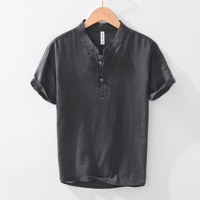 Chinese Style Linen Short Sleeve Shirt