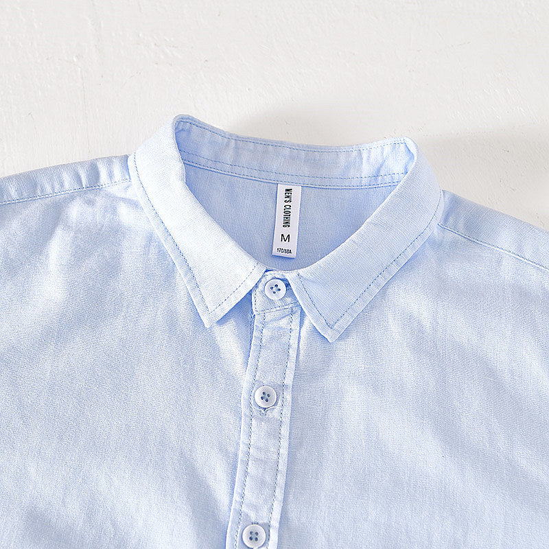 Cotton Linen Retro Casual Short Sleeved Shirt