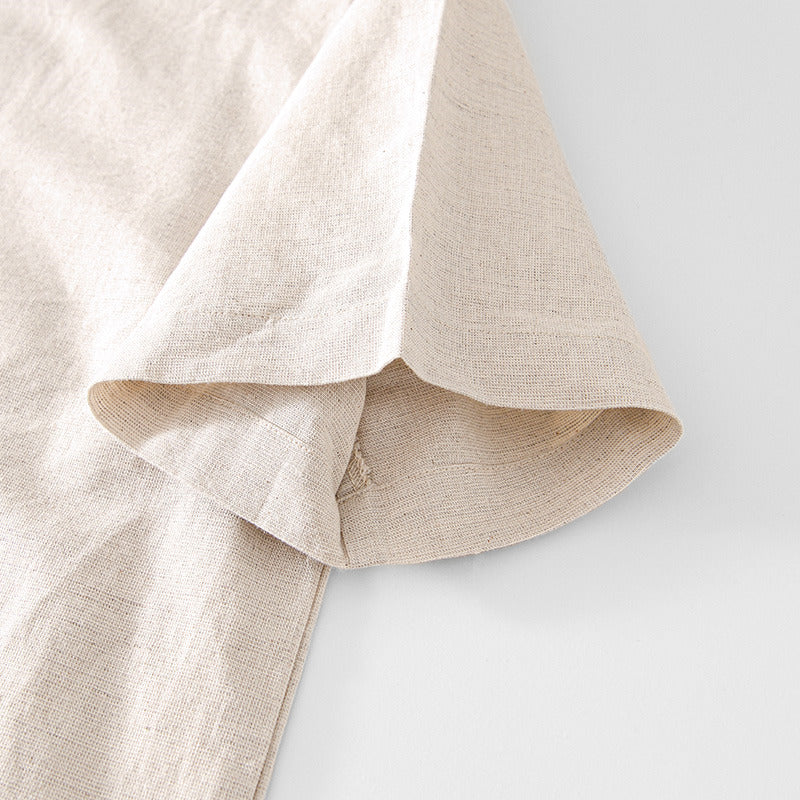 Chinese Style Linen Short Sleeve Shirt