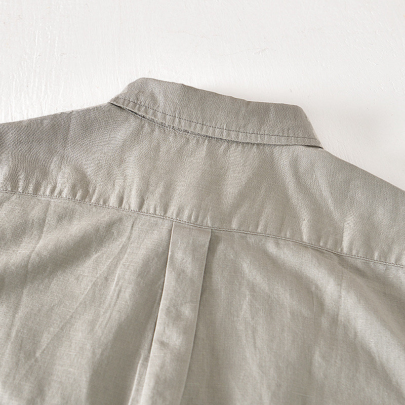 Cotton Linen Retro Casual Short Sleeved Shirt