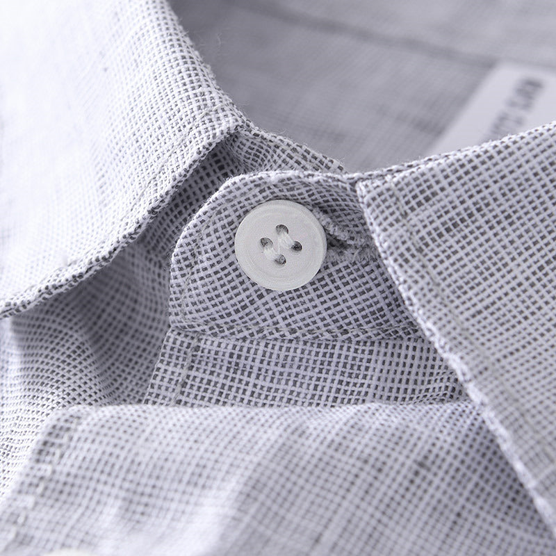 Pure Linen Cardigan Short Sleeve Shirt