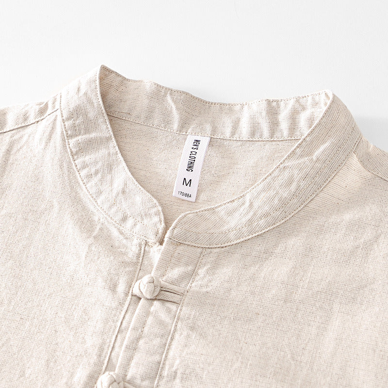 Chinese Style Linen Short Sleeve Shirt