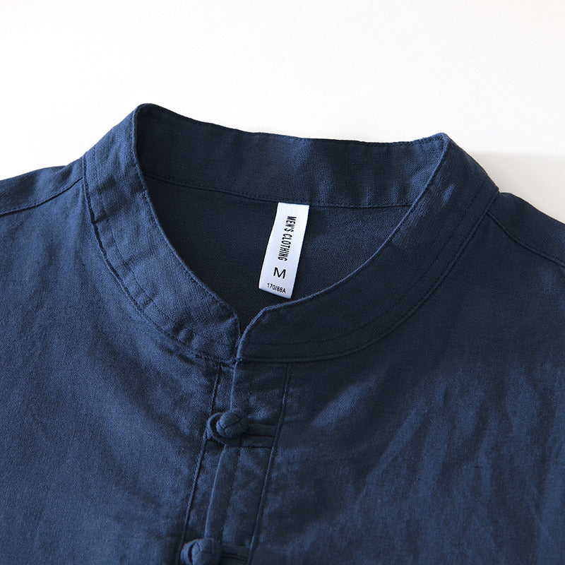 Chinese Style Linen Short Sleeve Shirt