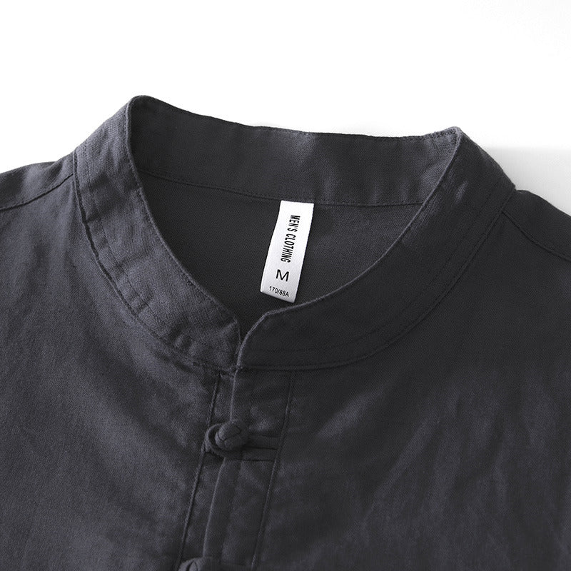 Chinese Style Linen Short Sleeve Shirt
