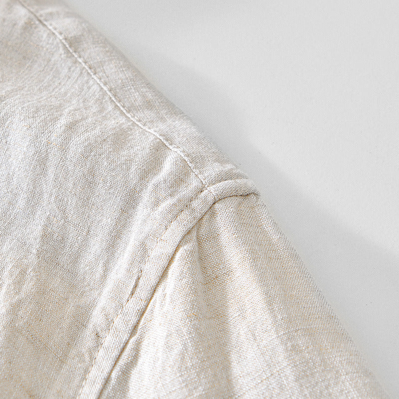 Basic Linen Casual Short Sleeve Shirt