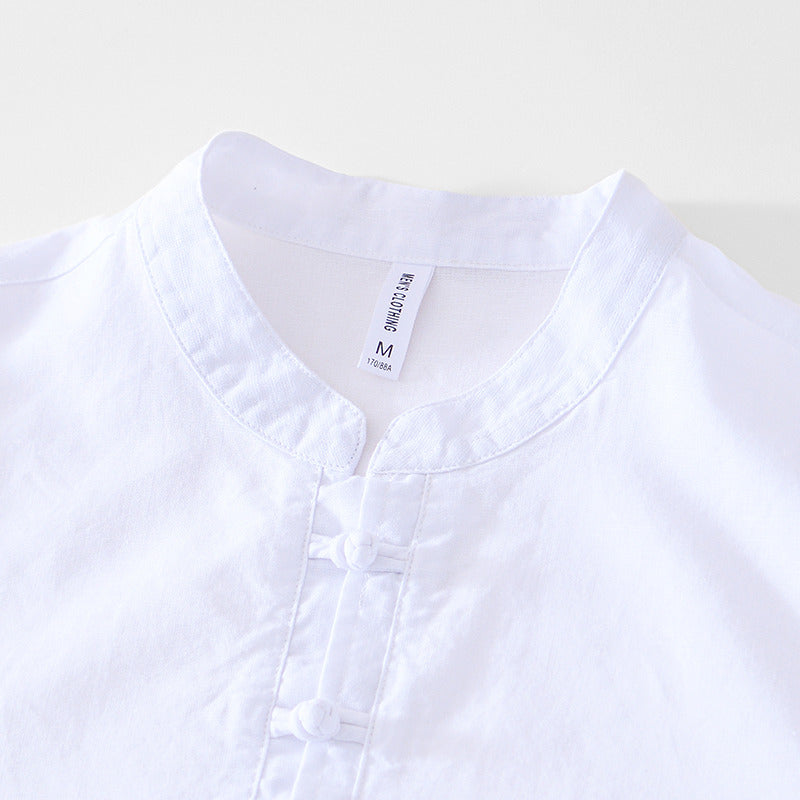 Chinese Style Linen Short Sleeve Shirt