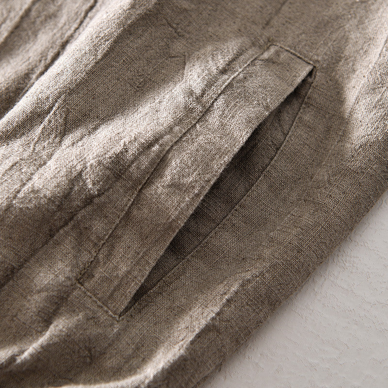 Ramie Retro Earth Tone Casual Jacket