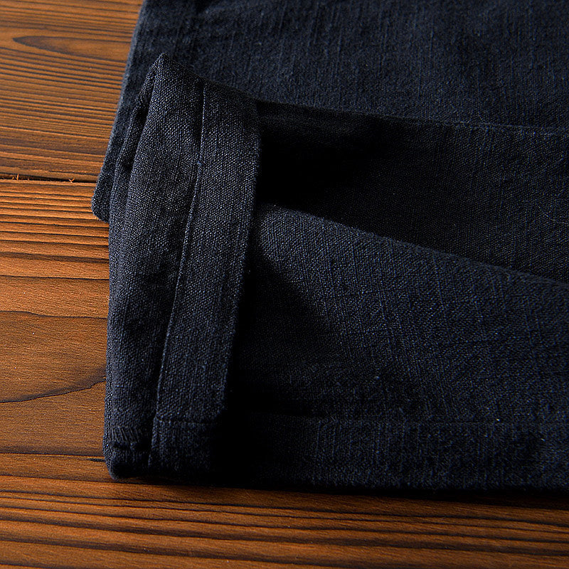 Cotton Ramie Loose Drawstring Casual Pants