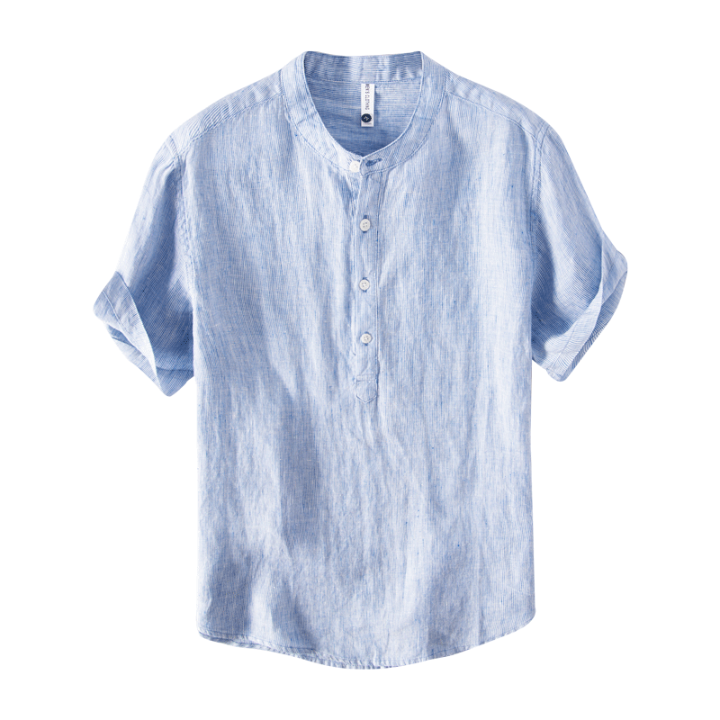 Pure Linen Ombre Short Sleeve Shirt
