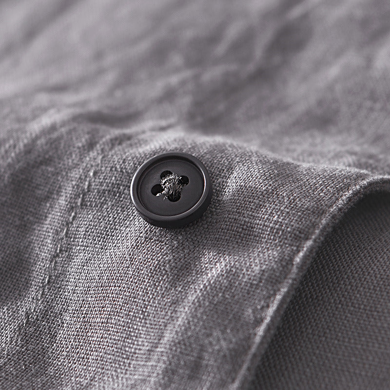 Basic Linen Casual Short Sleeve Shirt