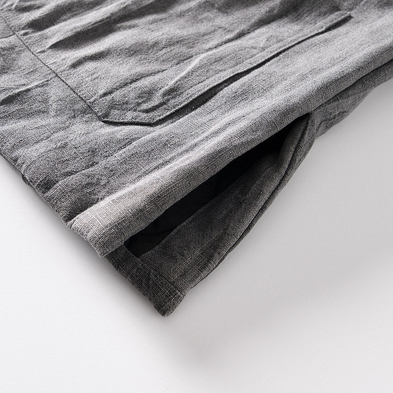 Ramie Stand Collar Thickened Jacket