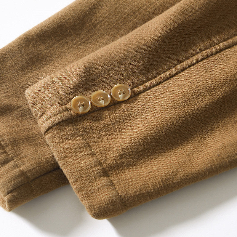 Ramie Retro Fleece Suit Jacket
