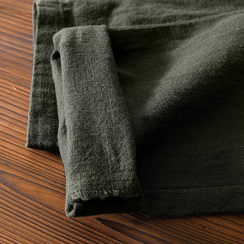 Cotton Ramie Loose Drawstring Casual Pants