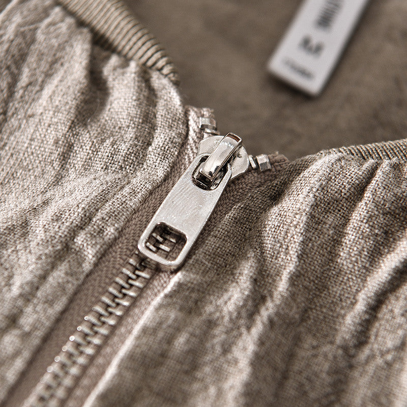 Ramie Retro Earth Tone Casual Jacket