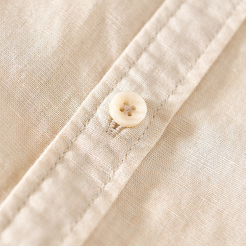 Cotton Linen Retro Casual Short Sleeved Shirt