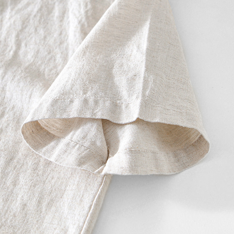 Basic Linen Casual Short Sleeve Shirt