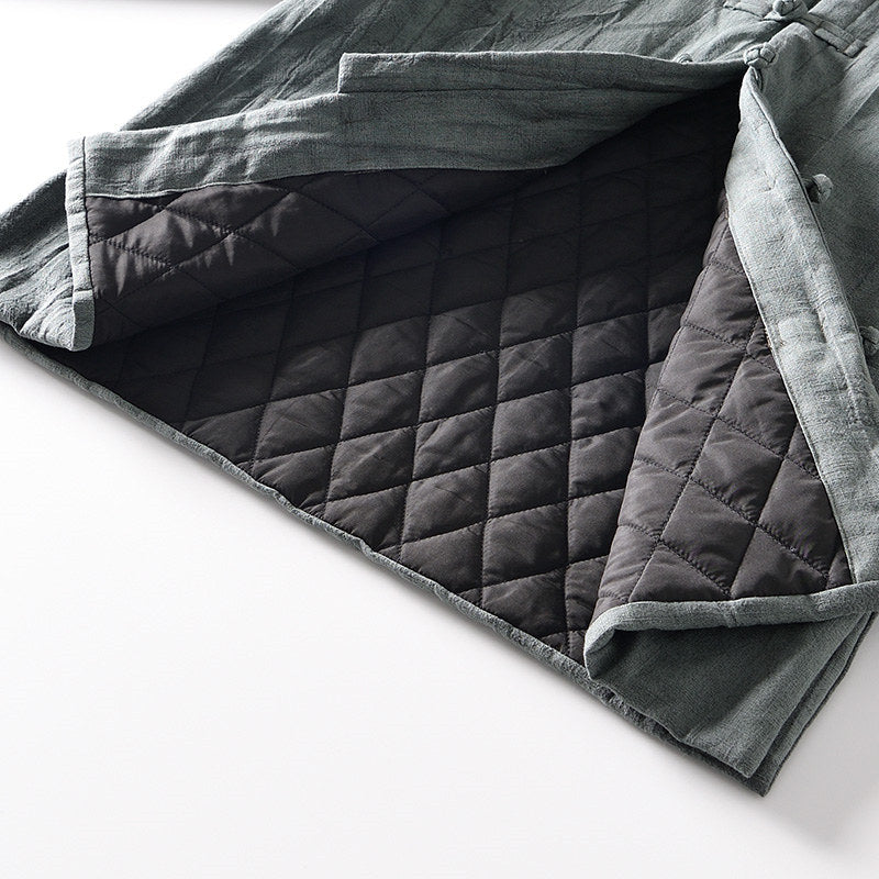 Ramie Stand Collar Thickened Jacket