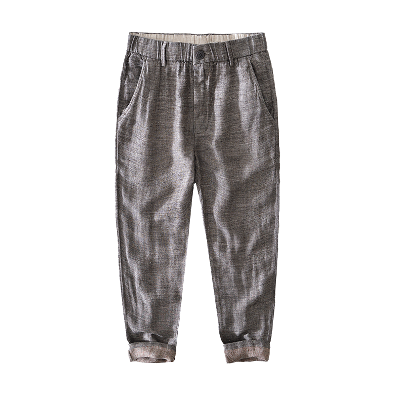 Pure Linen Fresh Drawstring Cropped Pants