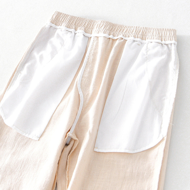 Ramie Basic Casual Straight Pant