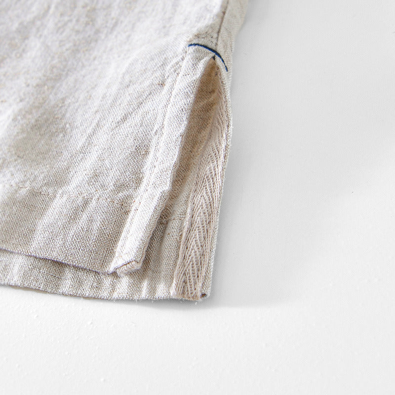 Basic Linen Casual Short Sleeve Shirt