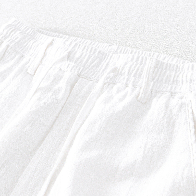 Ramie Basic Casual Straight Pant