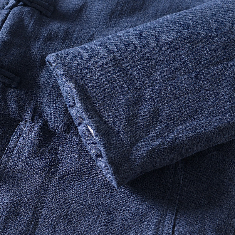 Ramie Retro Casual Fleece Jacket