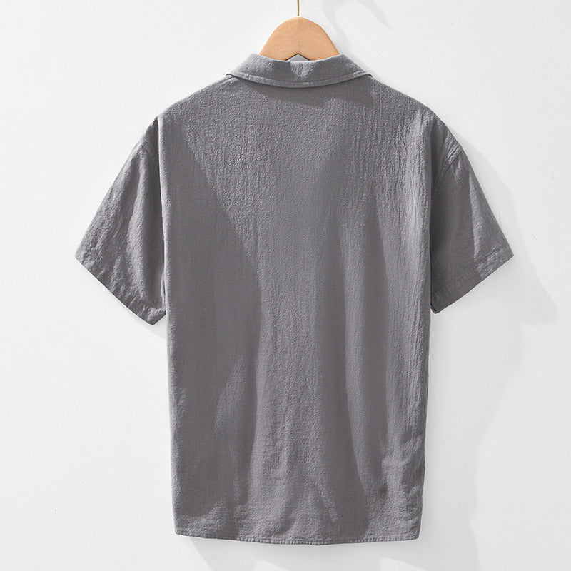 Ramie Double Pocket Short Sleeve Shirt