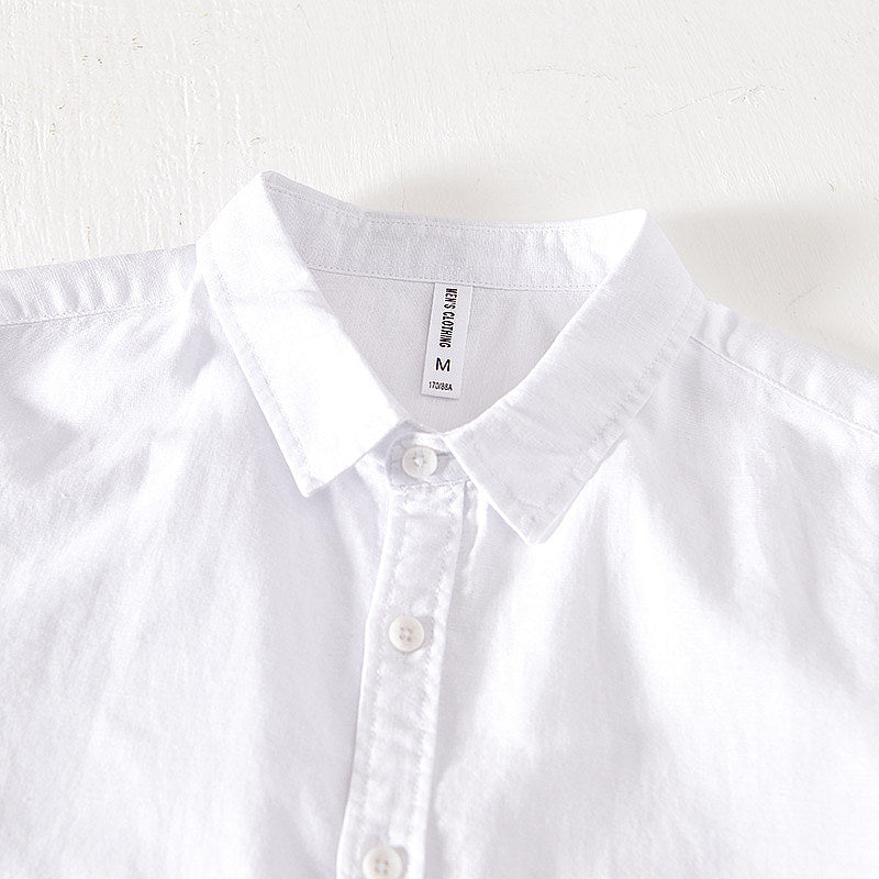 Cotton Linen Retro Casual Short Sleeved Shirt