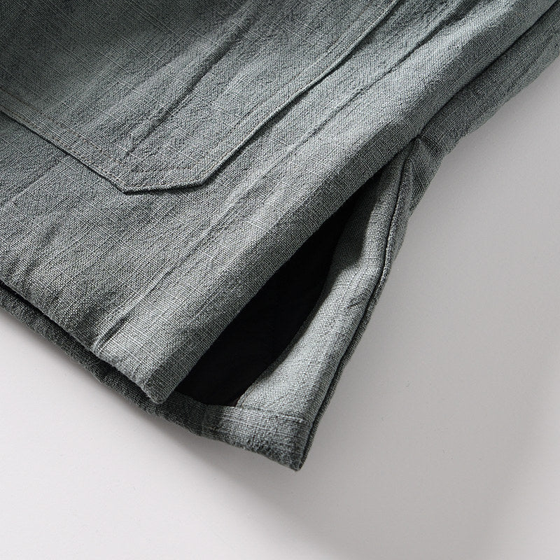 Ramie Stand Collar Thickened Jacket