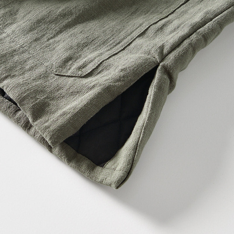 Ramie Retro Casual Fleece Jacket