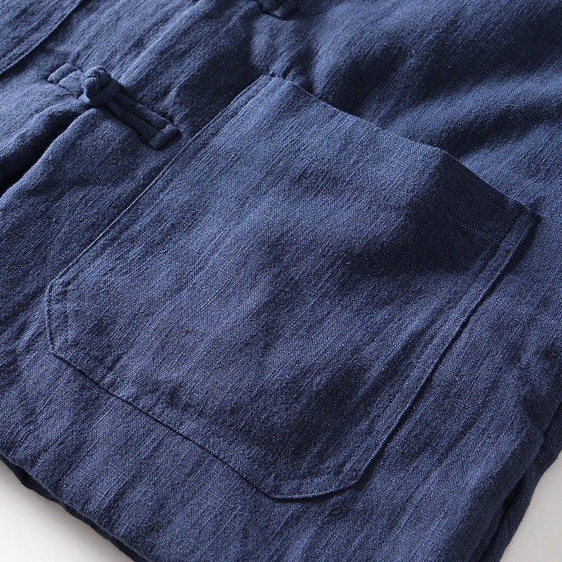 Ramie Retro Casual Fleece Jacket