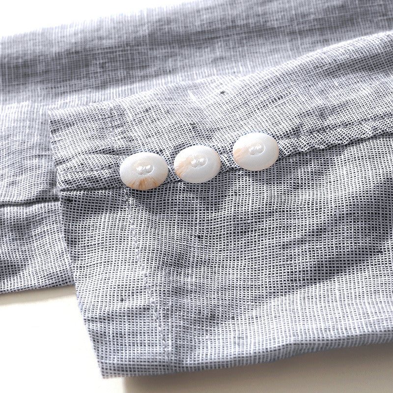 Pure Linen Solid Color Long Sleeve Jacket