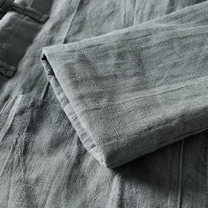 Ramie Stand Collar Thickened Jacket