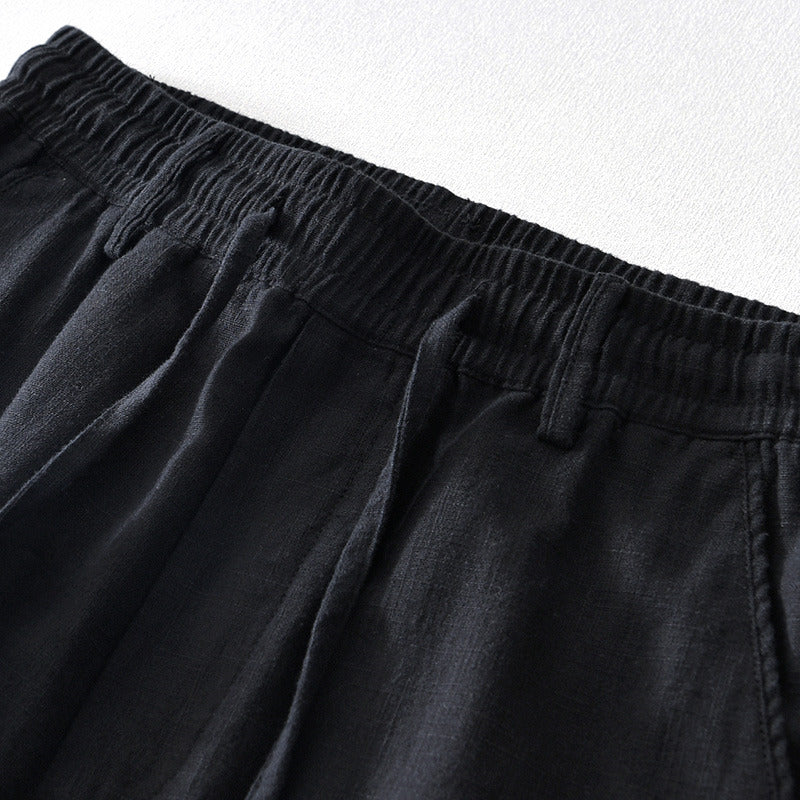 Ramie Basic Casual Straight Pant