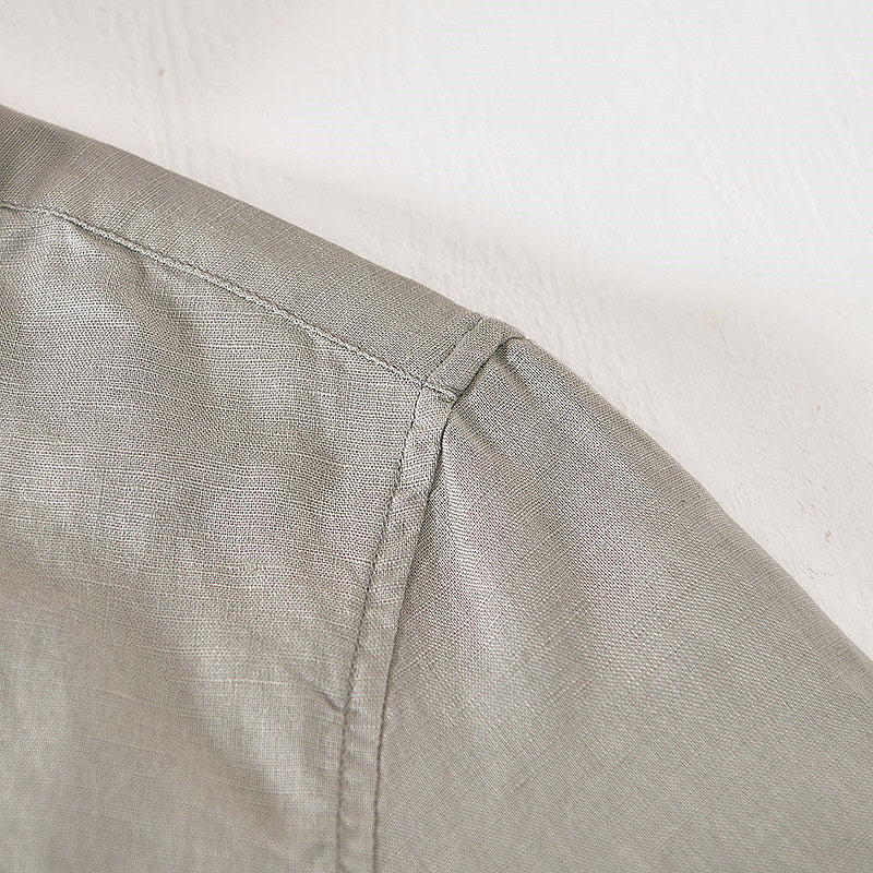 Cotton Linen Retro Casual Short Sleeved Shirt
